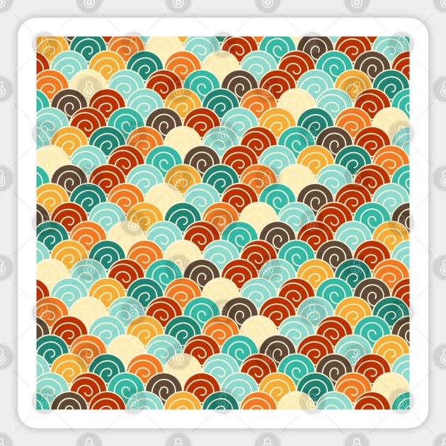 Unique Retro Pattern Sticker by Pris25